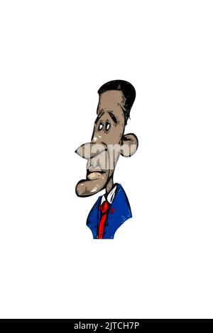 Ritratto cartoon di un uomo afroamericano Foto Stock