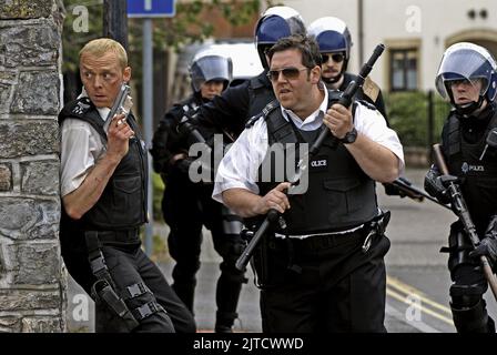 SIMON PEGG NICK FROST, HOT FUZZ, 2007 Foto Stock