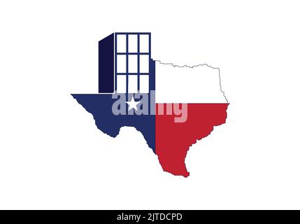 Texas Flag Map for Real Estate Construction Multiuse Services TX Corporate Building Illustrazione Vettoriale