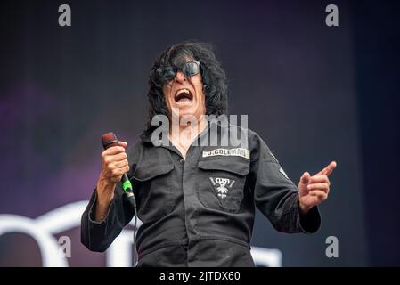 24 giugno 2022: Jaz Coleman of Killing Joke suona al festival Hellfest Open Air Foto Stock