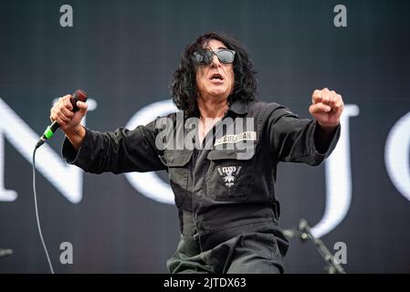 24 giugno 2022: Jaz Coleman of Killing Joke suona al festival Hellfest Open Air Foto Stock