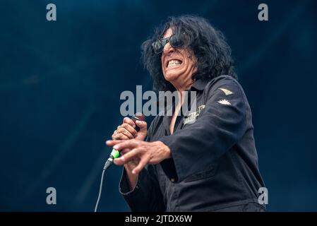 24 giugno 2022: Jaz Coleman of Killing Joke suona al festival Hellfest Open Air Foto Stock