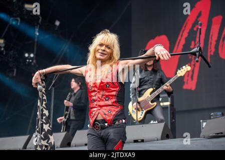 25 giugno 2022: Michael Monroe si esibisce al festival Hellfest Open Air Foto Stock