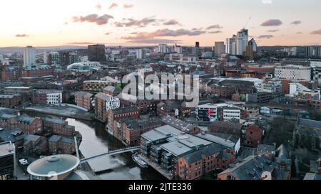 Skyline del centro di Leeds Foto Stock