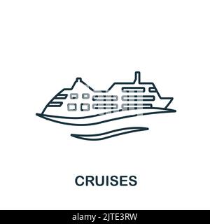 Icona crociere. Icona Line Simple Travel per modelli, web design e infografiche Illustrazione Vettoriale