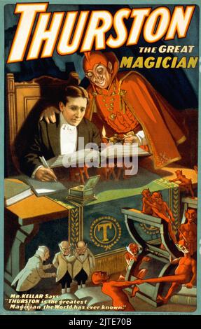 Poster Magico vintage 1920s - Thurston il Grande Magico Foto Stock