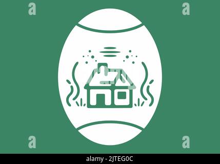 Semplice e piccola casa monline arte disegno illustrazione Illustrazione Vettoriale