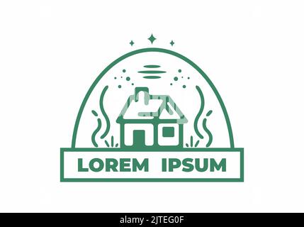 Semplice e piccola casa monline arte disegno illustrazione Illustrazione Vettoriale