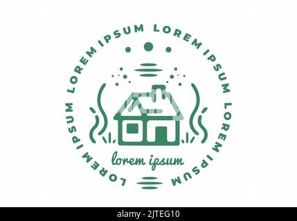 Semplice e piccola casa monline arte disegno illustrazione Illustrazione Vettoriale