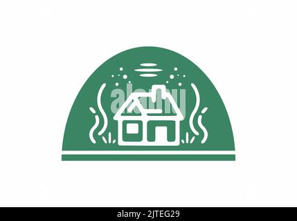 Semplice e piccola casa monline arte disegno illustrazione Illustrazione Vettoriale