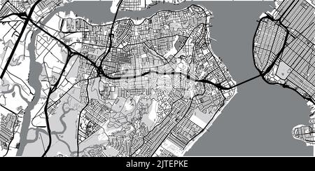 Mappa urbana vettoriale della città di Staten Island, New York , Stati Uniti d'America Illustrazione Vettoriale