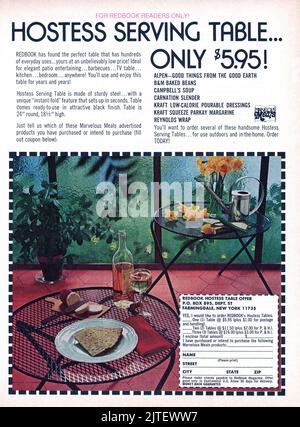 Vintage Luglio 1974 'Redbook' rivista numero pubblicità, USA Foto Stock