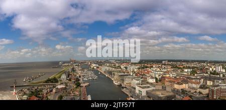 Vista del quartiere marittimo di Bremerhaven, Germania Foto Stock