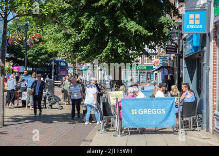 High Street, centro di Solihull, West Midlands Foto Stock