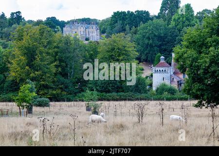 Scotney Castello e giardini, Kent. Gestito dal National Trust Foto Stock