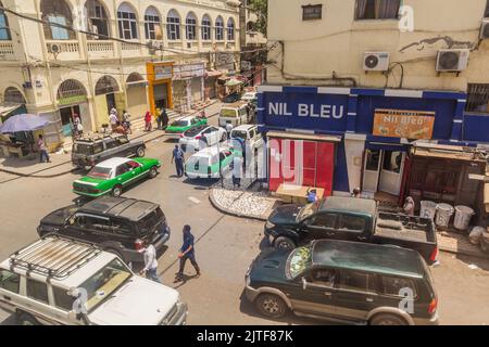 GIBUTI, GIBUTI - 18 APRILE 2019: Vista sulle strade del quartiere europeo di Gibuti, capitale del Gibuti. Foto Stock