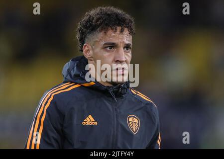 Leeds, Regno Unito. 30th ago, 2022. Rodrigo Moreno #19 di Leeds United durante il warm up pre-partita durante la partita della Premier League Leeds United vs Everton a Elland Road a Leeds, Regno Unito, 30th agosto 2022 a Leeds, Regno Unito, il 8/30/2022. (Foto di James Heaton/News Images/Sipa USA) Credit: Sipa USA/Alamy Live News Foto Stock