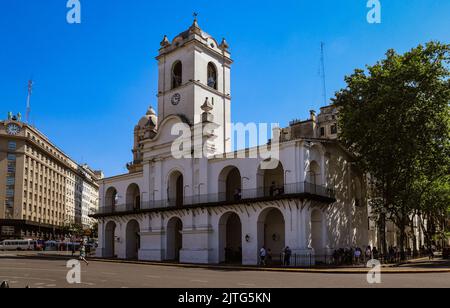 Cabildo de Buenos Aires, costruzione della prima sede del governo Foto Stock