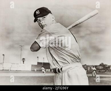 Mickey Mantle - foto di notizie utilizzata per la sua rookie card Bowman del 1951 Foto Stock