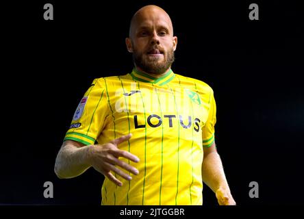 Teemu Pukki di Norwich City durante la partita del campionato Sky Bet a St. Andrew's, Birmingham. Data immagine: Martedì 30 agosto 2022. Foto Stock