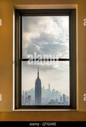 Skyline New York City Manhatten, New York City, New York Nord America, Stati Uniti Foto Stock