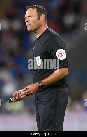 Cardiff, Regno Unito. 30th ago, 2022. Arbitro, James Linington, durante la partita a Cardiff, Regno Unito, il 8/30/2022. (Foto di Mike Jones/News Images/Sipa USA) Credit: Sipa USA/Alamy Live News Foto Stock