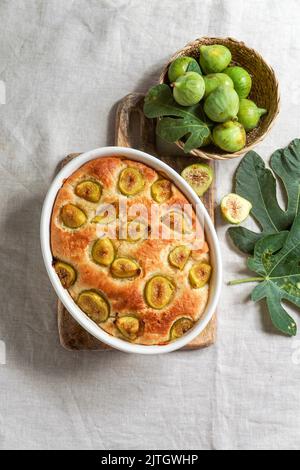 Focaccia di fico al forno pane italiano Foto Stock