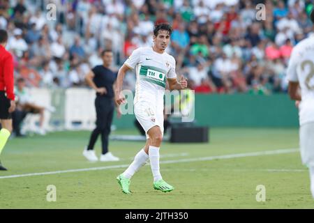 Elche, Spagna. 27th ago, 2022. Pere Milla (Elche) Calcio : spagnolo 'la Liga Santander' incontro tra Elche CF 0-1 Real Sociedad all'Estadio Martinez Valero di Elche, Spagna . Credit: Mutsu Kawamori/AFLO/Alamy Live News Foto Stock