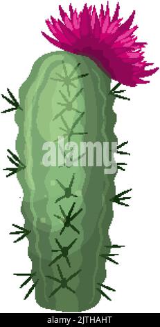 illustrazione vettoriale cartone animato fiore di cactus Illustrazione Vettoriale