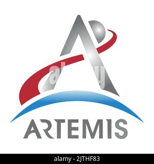 Artemis Logo Vector Design su sfondo bianco. Illustrazione Vettoriale