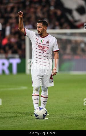 Reggio Emilia, Italia. 30th ago, 2022. Bennacer in occasione di US Sassuolo vs AC Milan, italiano calcio Serie A match in Reggio Emilia, Italy, August 30 2022 Credit: Independent Photo Agency/Alamy Live News Foto Stock