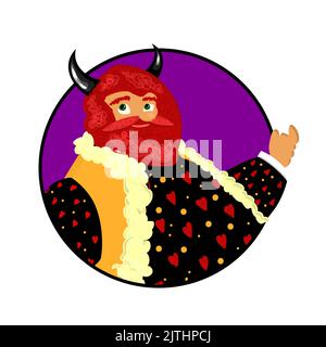 Felice Halloween Party illustrazione con inferno da inferno. Carattere vettoriale Illustration.Damn per Halloween. Illustrazione Vettoriale