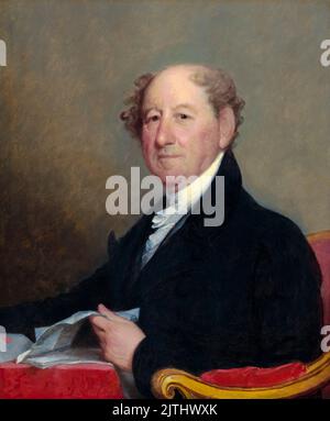 Rufus King (1755-1827), Padre fondatore americano, avvocato, politico e diplomatico, Ritratto dipinto ad olio su pannello di Gilbert Stuart, 1819-1820 Foto Stock