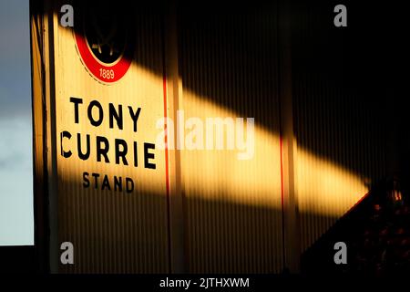 Sheffield, Inghilterra, 30th agosto 2022. Lo stand Tony Currie durante la partita del Campionato Sky Bet a Bramall Lane, Sheffield. L'immagine di credito dovrebbe essere: Andrew Yates / Sportimage Foto Stock