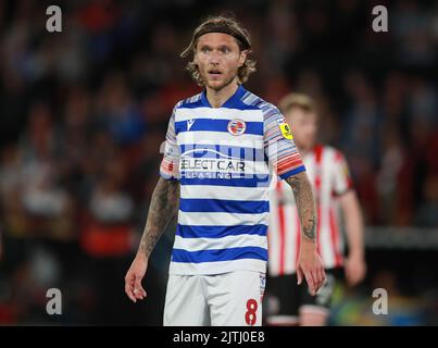 Sheffield, Inghilterra, 30th agosto 2022. Jeff Hendrick di Reading durante la partita del campionato Sky Bet a Bramall Lane, Sheffield. L'immagine di credito dovrebbe essere: Simon Bellis / Sportimage Foto Stock