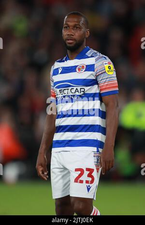 Sheffield, Inghilterra, 30th agosto 2022. Junior Hoilett di Reading durante la partita del campionato Sky Bet a Bramall Lane, Sheffield. L'immagine di credito dovrebbe essere: Simon Bellis / Sportimage Foto Stock