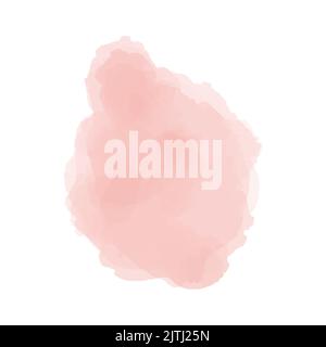 Macchie di acquerello rosa rossiccia vernice stropke. Acquerello rosa astratto dipinto a mano su carta. Illustrazione Vettoriale