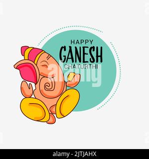 Illustrazione di vettore per il tradizionale festival indiano celebrare felice Ganesh Chaturthi. Riassunto del testo sullo sfondo di spazio. Foto Stock