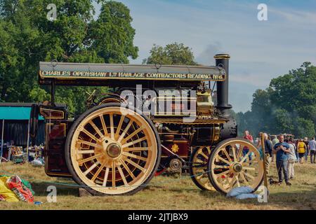 Fiera del vapore di Salop/Shrewsbury, che si tiene all'Onslow Park Shrewsbury. Un'ampia varietà di veicoli a vapore e vintage Foto Stock