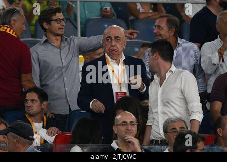 Roma, Italia. 30th ago, 2022. Adriano Galliani negli stand durante il Campionato Italiano di Calcio una partita del 2022/2023 tra AS Roma vs AC Monza allo Stadio Olimpico di Roma il 30 agosto 2022. Credit: Independent Photo Agency/Alamy Live News Foto Stock