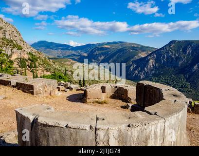 Sito archeologico di Delphi, Delphi, Phocis, Grecia Foto Stock