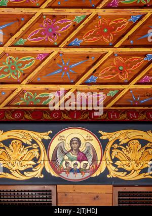 Monastero di Varlaam, dettaglio interno, Meteora, Tessaglia, Grecia Foto Stock