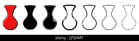 Icona vaso. Logo Vase. Set di icone diverse di vasi. Illustrazione vettoriale. Illustrazione Vettoriale
