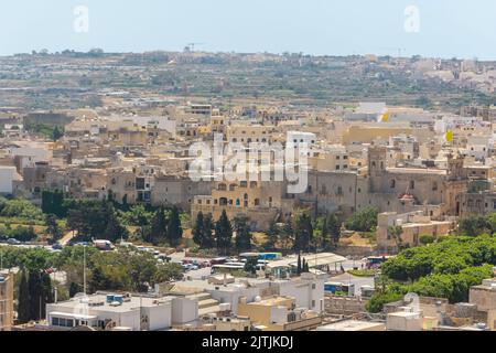 Città nella periferia di Victoria a Gozo, Malta Foto Stock