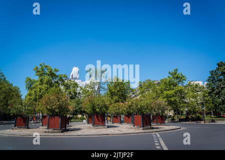 Piazza Leon Blum, 11th ° arrondissement, Parigi, Francia Foto Stock