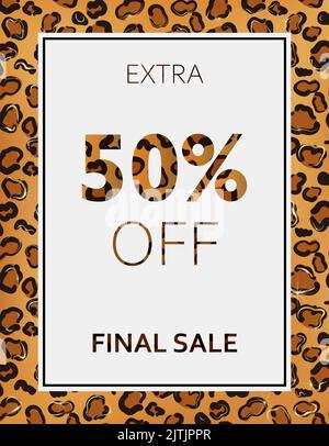 Banner di vendita finale: Sconto del 50%. Annuncio dell'offerta. Illustrazione Vettoriale