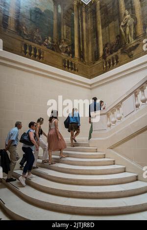 La scalinata di Luynes (18th ° secolo, Carnavalet Museum, un museo dedicato alla storia della città, situato nel quartiere Marais, Parigi, Francia Foto Stock