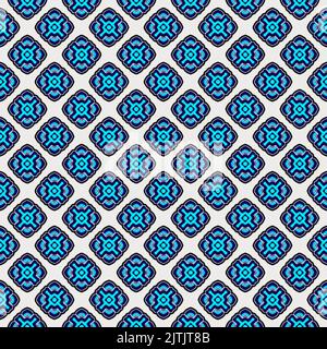 Modello e texture senza cuciture di colore blu e bianco. Multicolore. Design grafico ornamentale colorato. Ornamenti colorati a mosaico. Illustrazione del vettore Illustrazione Vettoriale