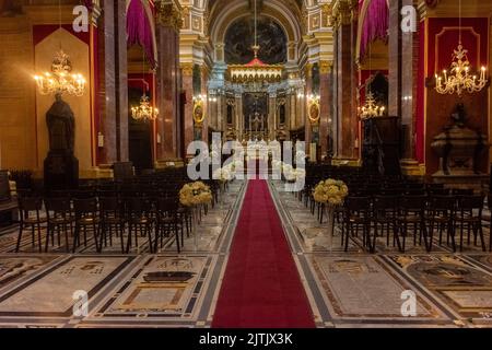 Mdina, Malta, 21 maggio 2022: Interno della Cattedrale di San Paolo Foto Stock