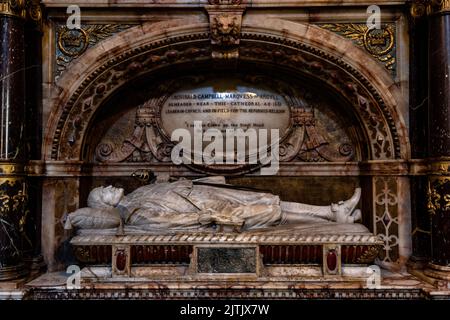 L'Effigy e il monumento a Archibald Campbell di Argyll alla Cattedrale di St Giles Edimburgo, Scozia, Regno Unito Foto Stock